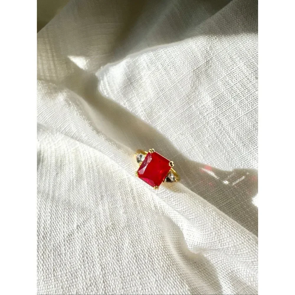 Cherry red cocktail ring